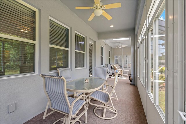 11401 Quiet Forest Dr, Tampa, FL 33635 - sunroom / solarium with a ceiling fan, plenty of natural light, and recessed lighting