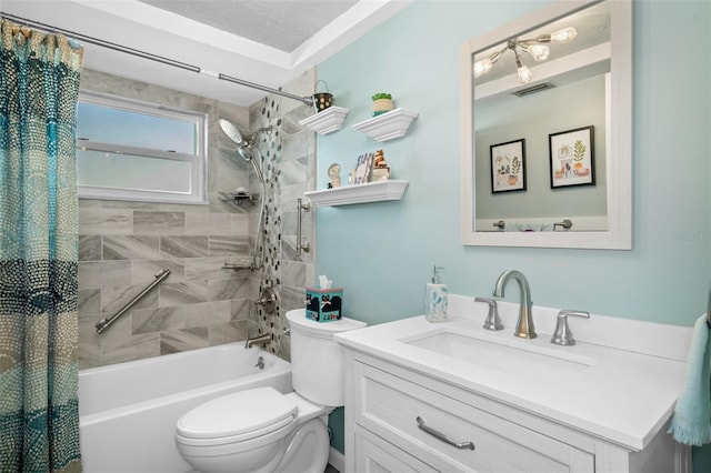 8021 Wildflower Row, Hudson, FL 34667 - bathroom featuring shower / tub combo with curtain, toilet, and vanity