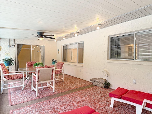 13003 Sandburst Ln, Hudson, FL 34667 - view of patio with ceiling fan and outdoor dining space