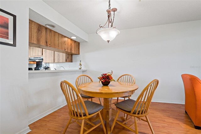 306 Martha Ln Unit 42, Oldsmar, FL 34677 - dining room featuring light wood-style flooring, baseboards, and recessed lighting