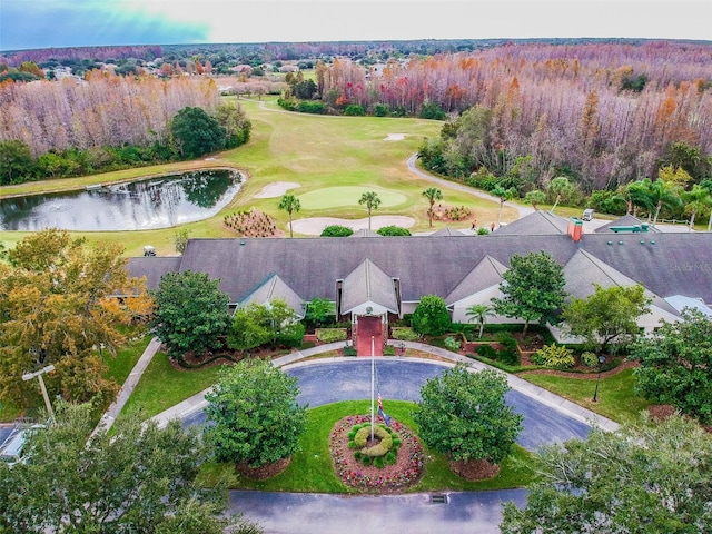 20720 Eustis Rd, Land O Lakes, FL 34637 - drone / aerial view of a large body of water, a golf course, and a forest
