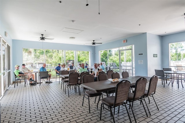 20720 Eustis Rd, Land O Lakes, FL 34637 - dining room featuring a ceiling fan
