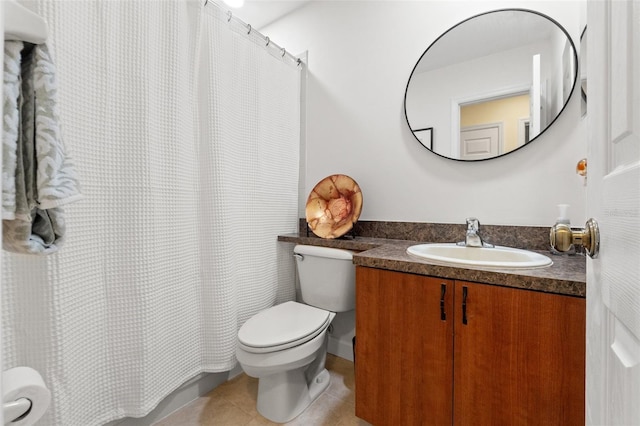 7512 Heather Walk Dr, Weeki Wachee, FL 34613 - bathroom with tile patterned flooring, vanity, and a shower with shower curtain