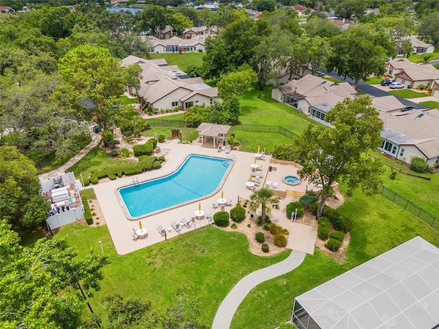 7512 Heather Walk Dr, Weeki Wachee, FL 34613 - aerial view of residential area featuring a pool area