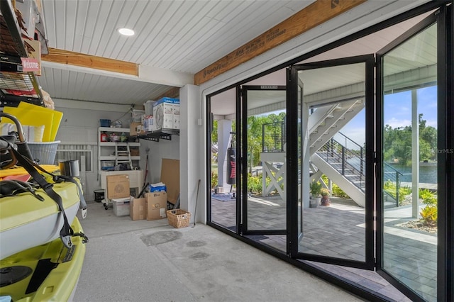 view of garage