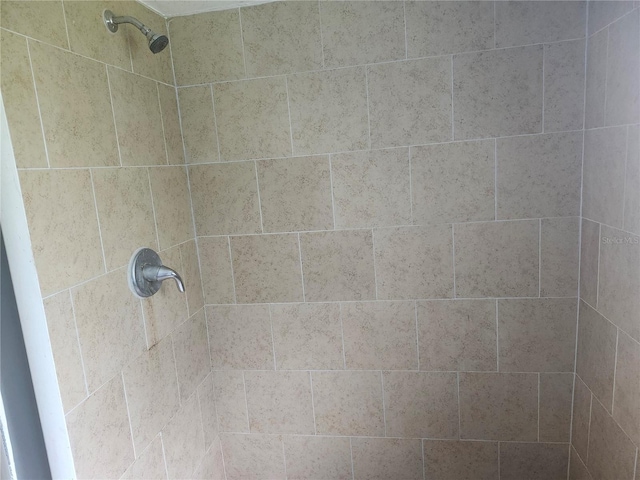 bathroom view of tiled shower
