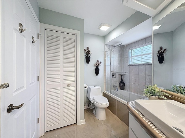 13627 Glaze Brook Dr, Hudson, FL 34667 - full bathroom featuring a closet, toilet, tiled shower / bath, and vanity