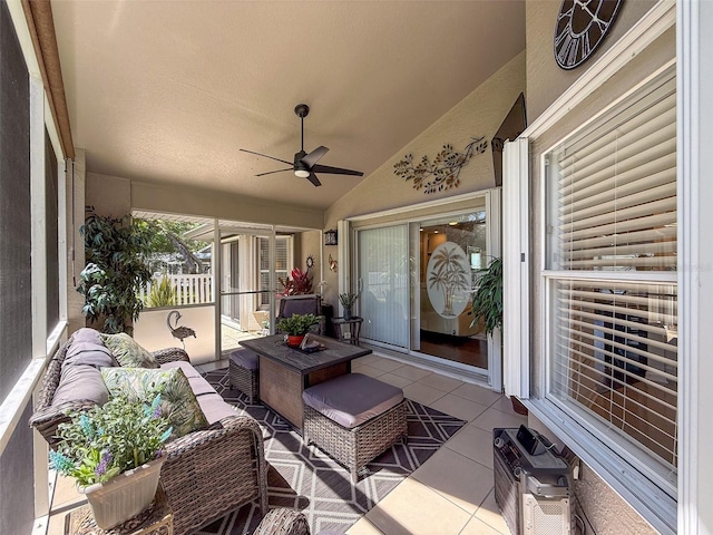 13627 Glaze Brook Dr, Hudson, FL 34667 - view of patio with outdoor lounge area and a ceiling fan