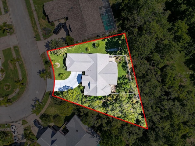 13627 Glaze Brook Dr, Hudson, FL 34667 - aerial view of property and surrounding area with property parcel outlined