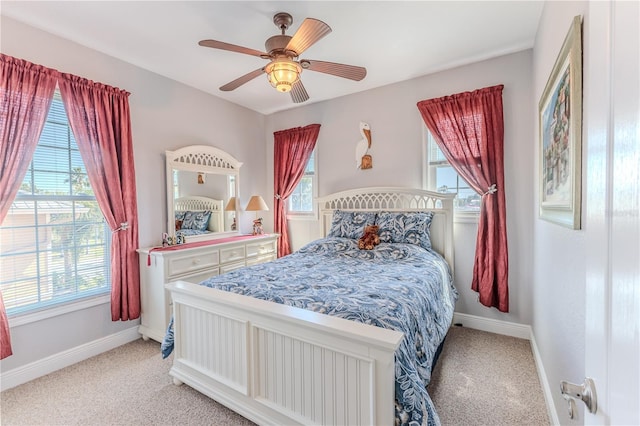 3546 Flamingo Blvd, Hernando Beach, FL 34607 - bedroom featuring light colored carpet and ceiling fan