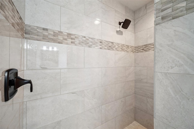 bathroom view of a tile shower