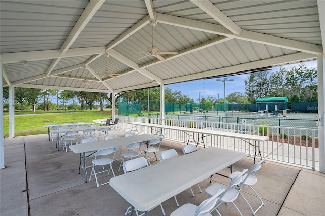 view of patio / terrace featuring a ceiling fan