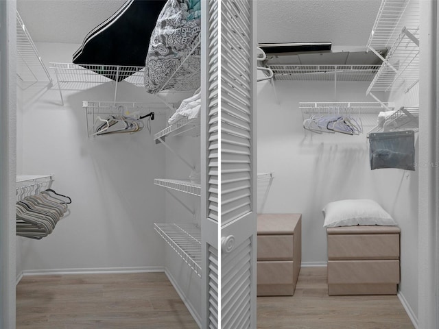 spacious closet featuring wood finished floors