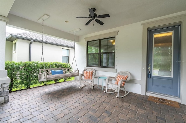 12854 Rangeland Blvd, Odessa, FL 33556 - view of patio with a ceiling fan