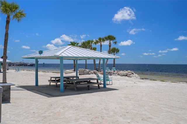 5045 Pelican Dr, New Port Richey, FL 34652 - view of home's community featuring a gazebo and view of water and beach