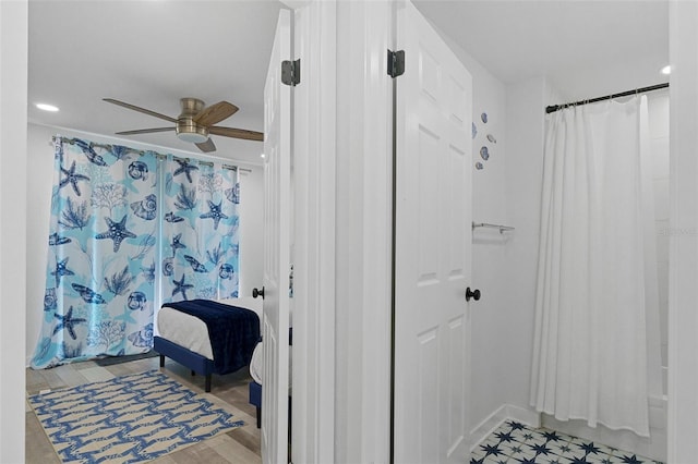 7422 New York Ave, Hudson, FL 34667 - bathroom featuring ceiling fan and recessed lighting