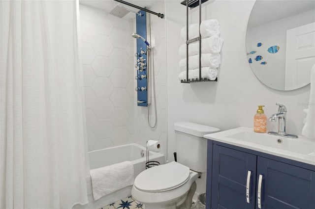 7422 New York Ave, Hudson, FL 34667 - full bathroom with toilet, shower / bath combo with shower curtain, and vanity