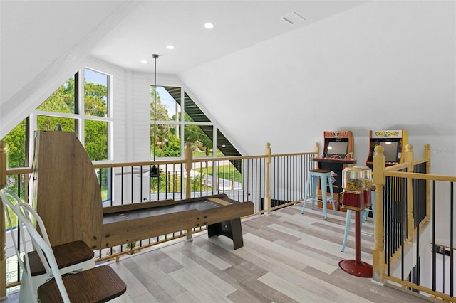 7422 New York Ave, Hudson, FL 34667 - game room featuring vaulted ceiling and recessed lighting