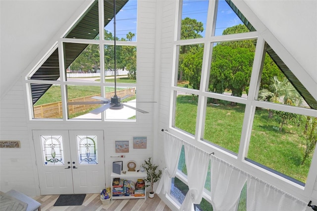7422 New York Ave, Hudson, FL 34667 - foyer with a ceiling fan, light wood-style floors, and plenty of natural light