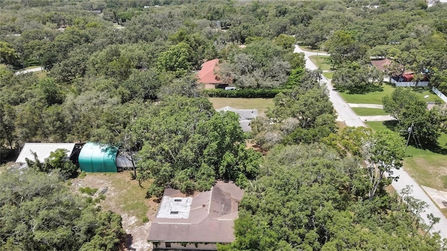 bird's eye view of a heavily wooded area