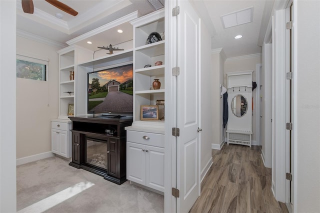 11611 Callisia Dr, Odessa, FL 33556 - corridor with ornamental molding, baseboards, and recessed lighting