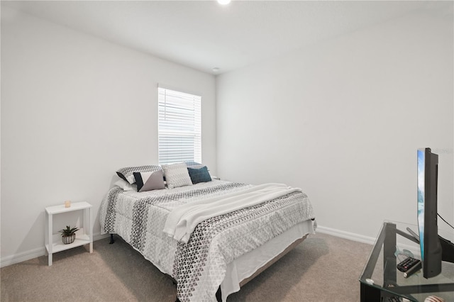 bedroom featuring carpet floors and baseboards