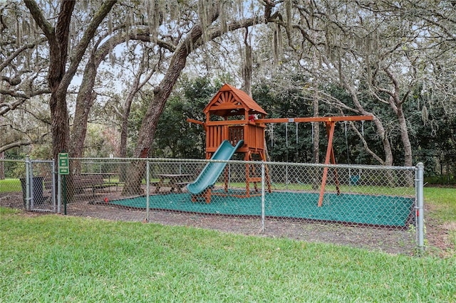view of community jungle gym