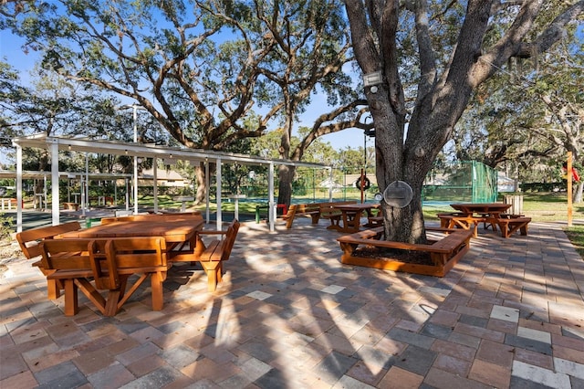 view of patio featuring outdoor dining space