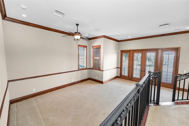 9933 Milano Dr, Trinity, FL 34655 - corridor featuring an upstairs landing, light colored carpet, healthy amount of natural light, baseboards, and recessed lighting