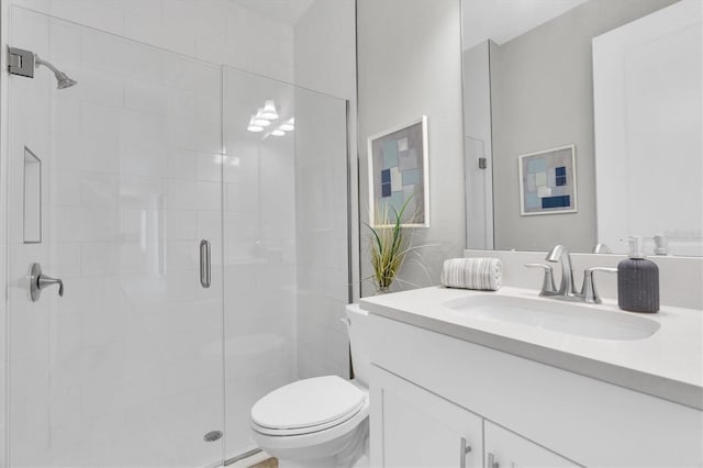 3767 Dragonfly Trl, Odessa, FL 33556 - full bath featuring a stall shower, toilet, and vanity