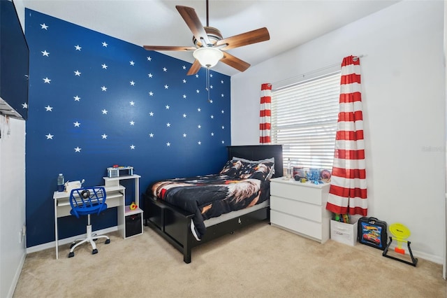 carpeted bedroom featuring baseboards