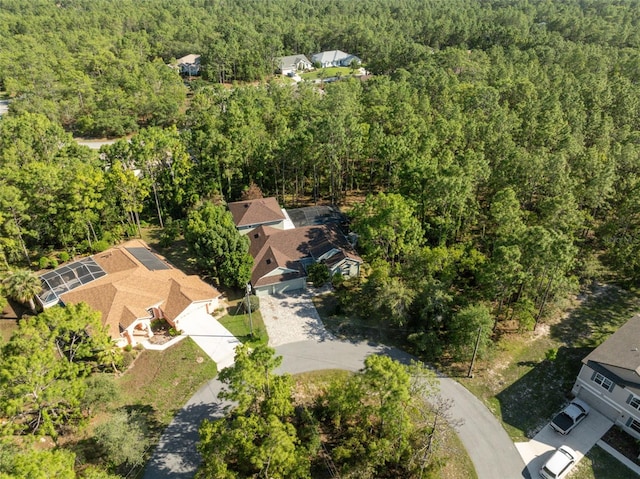 bird's eye view of a heavily wooded area