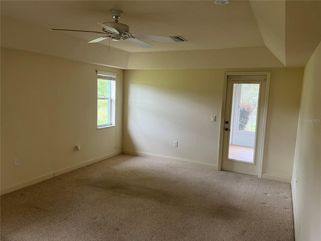 10054 Hernando Ridge Rd, Weeki Wachee, FL 34613 - carpeted empty room with baseboards and a ceiling fan