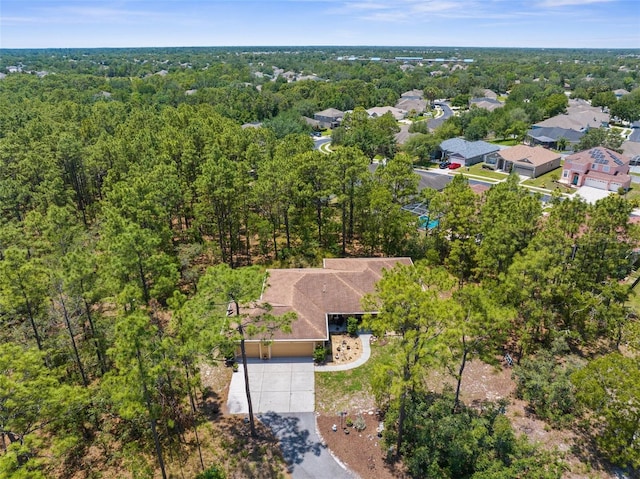 bird's eye view of a heavily wooded area