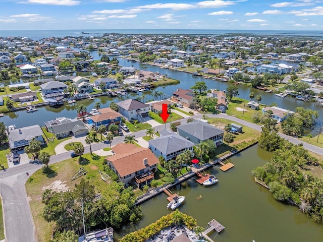 4292 Tahiti Dr, Hernando Beach, FL 34607 - aerial perspective of suburban area featuring a large body of water