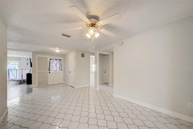 6231 Westport Dr, Port Richey, FL 34668 - unfurnished room with a textured ceiling, a ceiling fan, baseboards, and a smoke detector