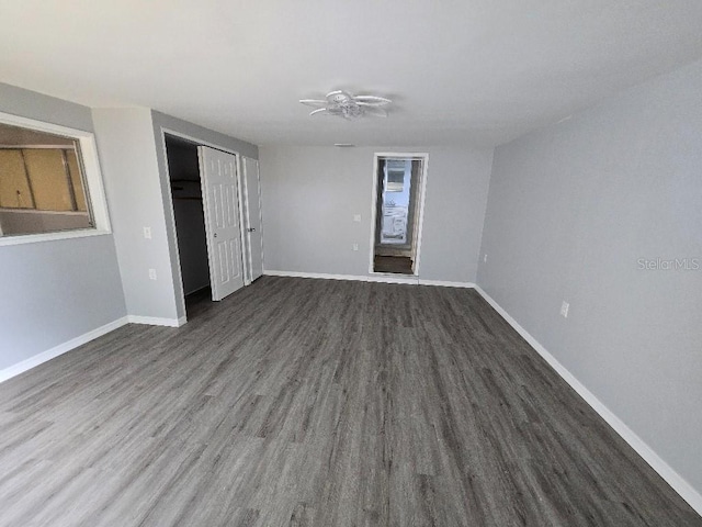 2827 SE 2nd St, Ocala, FL 34471 - spare room with wood finished floors, baseboards, and ceiling fan