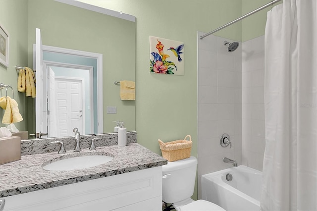 11308 Mollymawk Ct, New Port Richey, FL 34654 - full bathroom featuring shower / bathtub combination with curtain, toilet, and vanity
