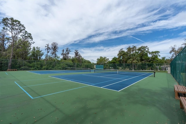 11308 Mollymawk Ct, New Port Richey, FL 34654 - view of tennis court with fence and community basketball court