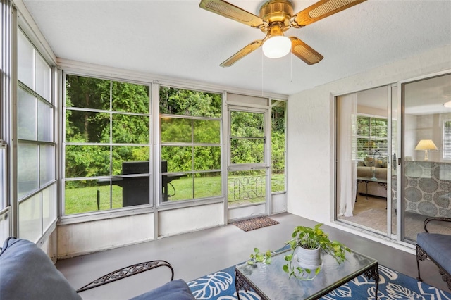 4424 Whitetail Ln, New Port Richey, FL 34653 - sunroom featuring ceiling fan
