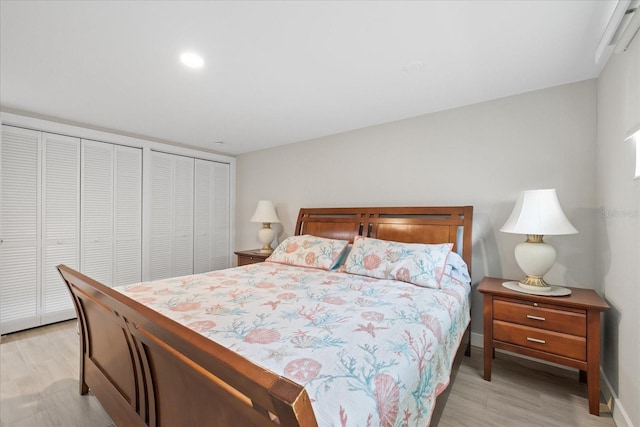 3907 Headsail Dr, New Port Richey, FL 34652 - bedroom with light wood finished floors and multiple closets
