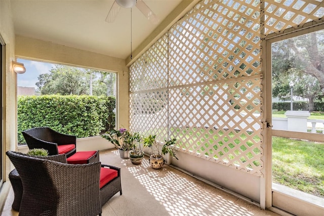 1407 Hickory Moss Pl, Trinity, FL 34655 - sunroom with a ceiling fan and healthy amount of natural light