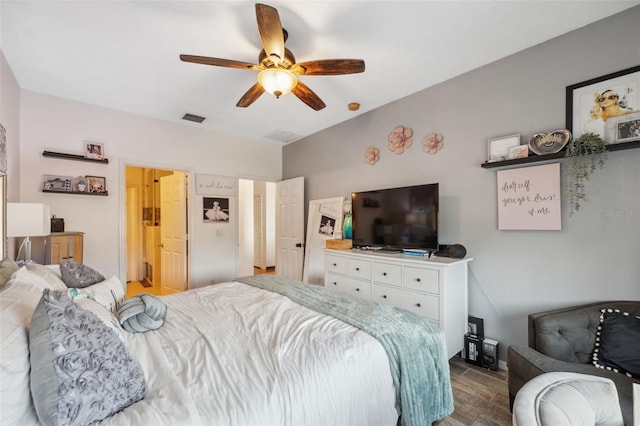 1108 Blackwater Dr, Wesley Chapel, FL 33543 - bedroom featuring wood finished floors and a ceiling fan