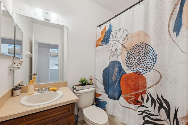 1108 Blackwater Dr, Wesley Chapel, FL 33543 - full bath with toilet, vanity, and a shower with curtain