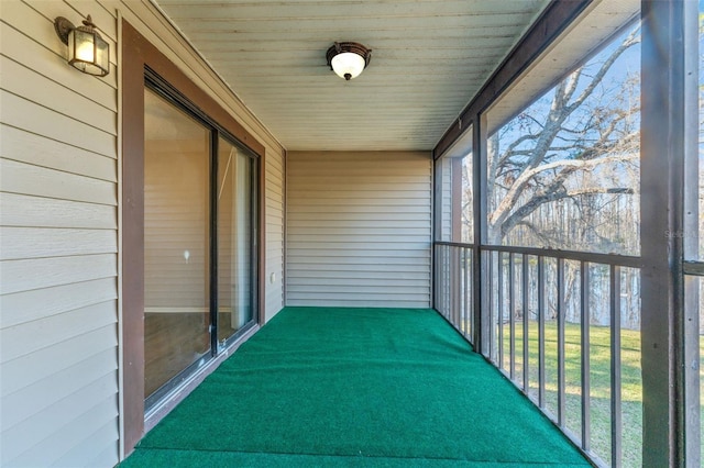 view of unfurnished sunroom