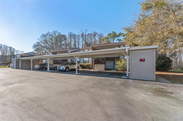 view of covered parking lot