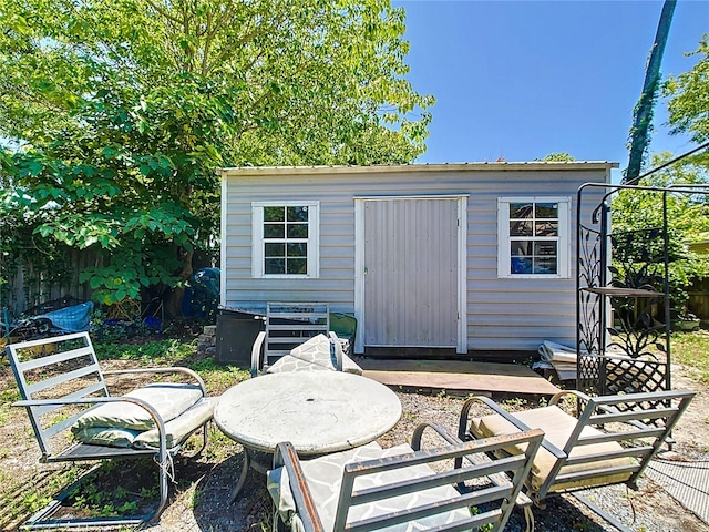 view of shed