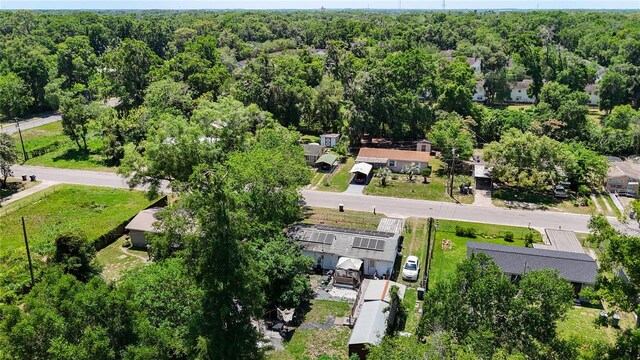 aerial view of a heavily wooded area