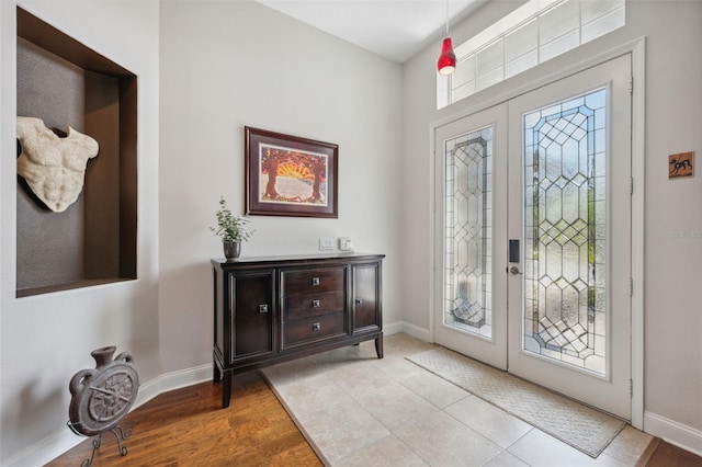 3243 Stonegate Falls Dr, Land O Lakes, FL 34638 - entryway featuring baseboards and french doors