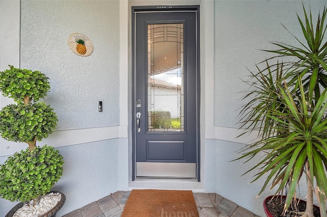 8431 Ocean Tides Cv, Parrish, FL 34219 - property entrance with stucco siding